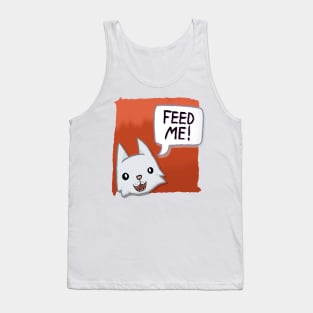 Feed Me! [White Cat With A Red Background] Tank Top